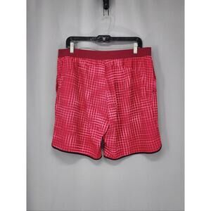Nike Shorts Womens Extra Large Red Pink Grid Print Running Training Athletic